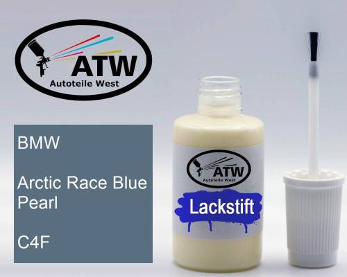 BMW, Arctic Race Blue Pearl, C4F: 20ml Lackstift, von ATW Autoteile West.